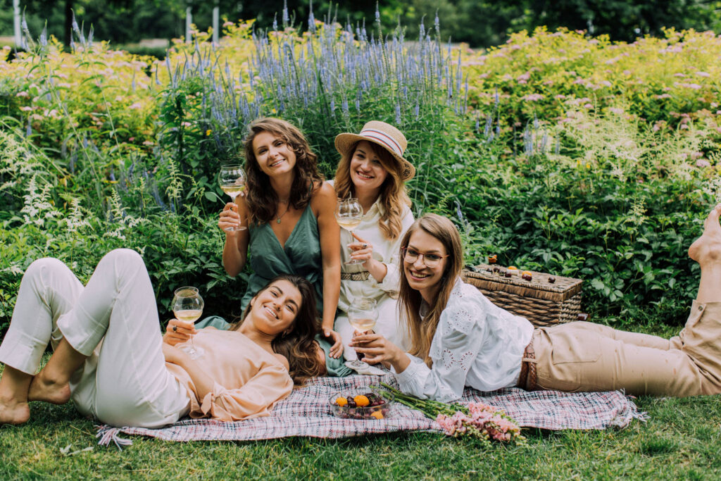 Group of woman enjoying the picnic at havenwyld