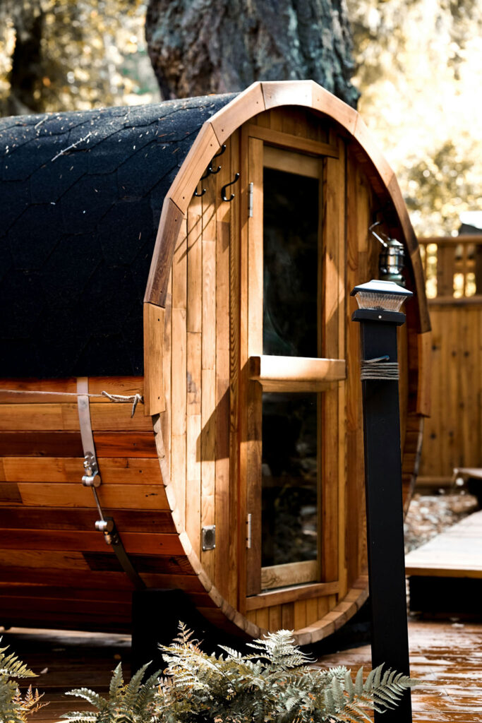 sauna at havenwyld, a luxury lodging in Texas Hill Country